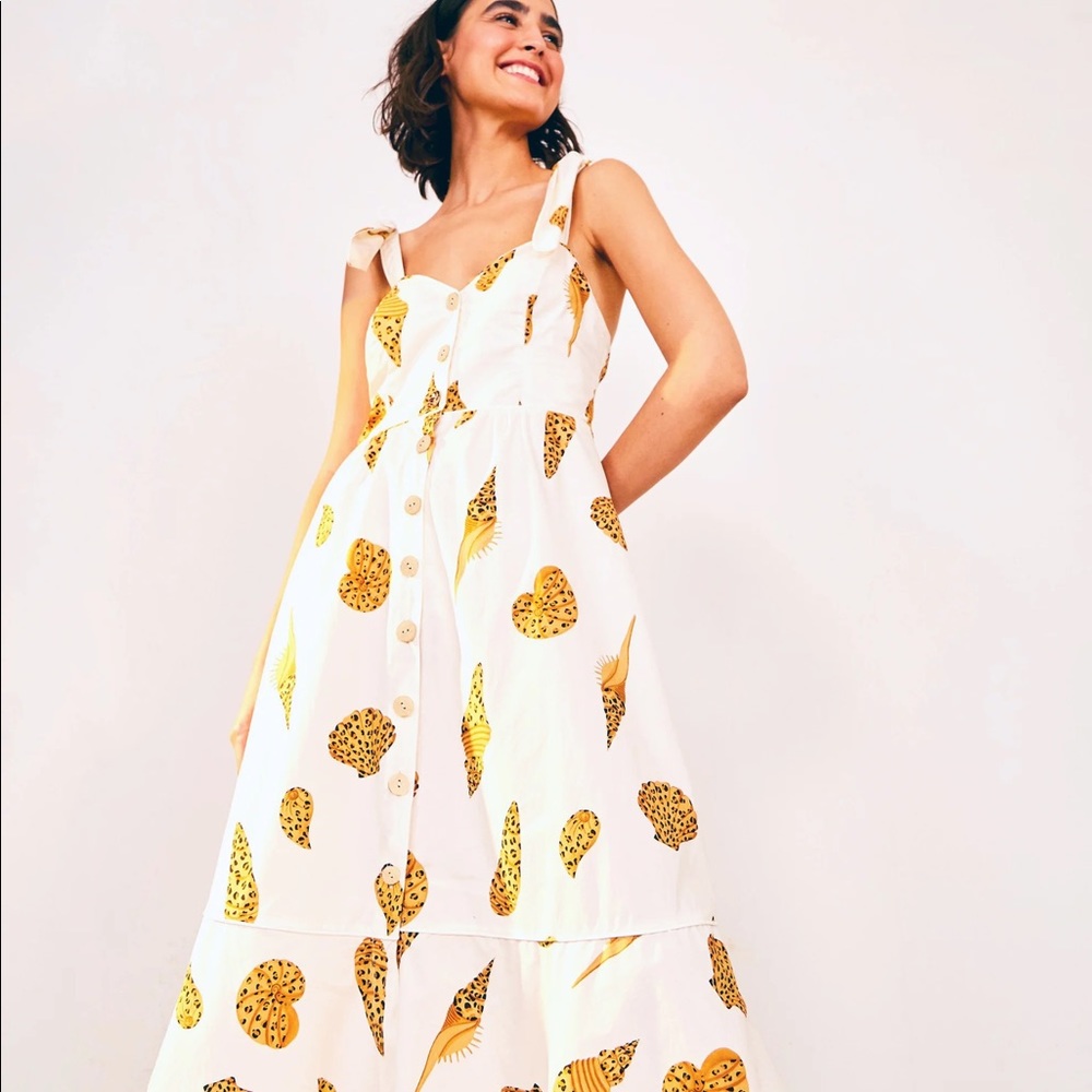 Farm Rio Leopard Shell Midi Dress